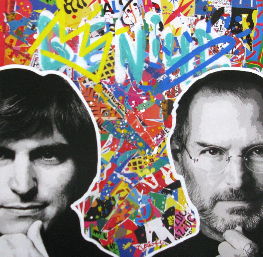 Tableau de RS ARTIST a pour titre GENIUS style street art, graphique dim : RS ARTISTprix:480