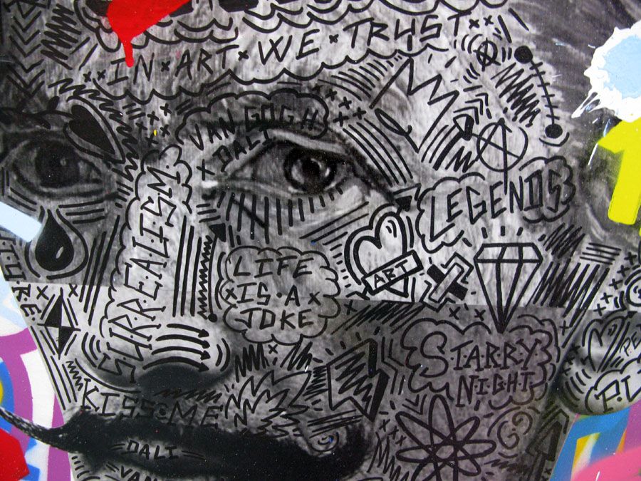 Tableau de RS ARTIST a pour titre VAN GOGH & DALI style graphique dim : RS ARTISTprix: