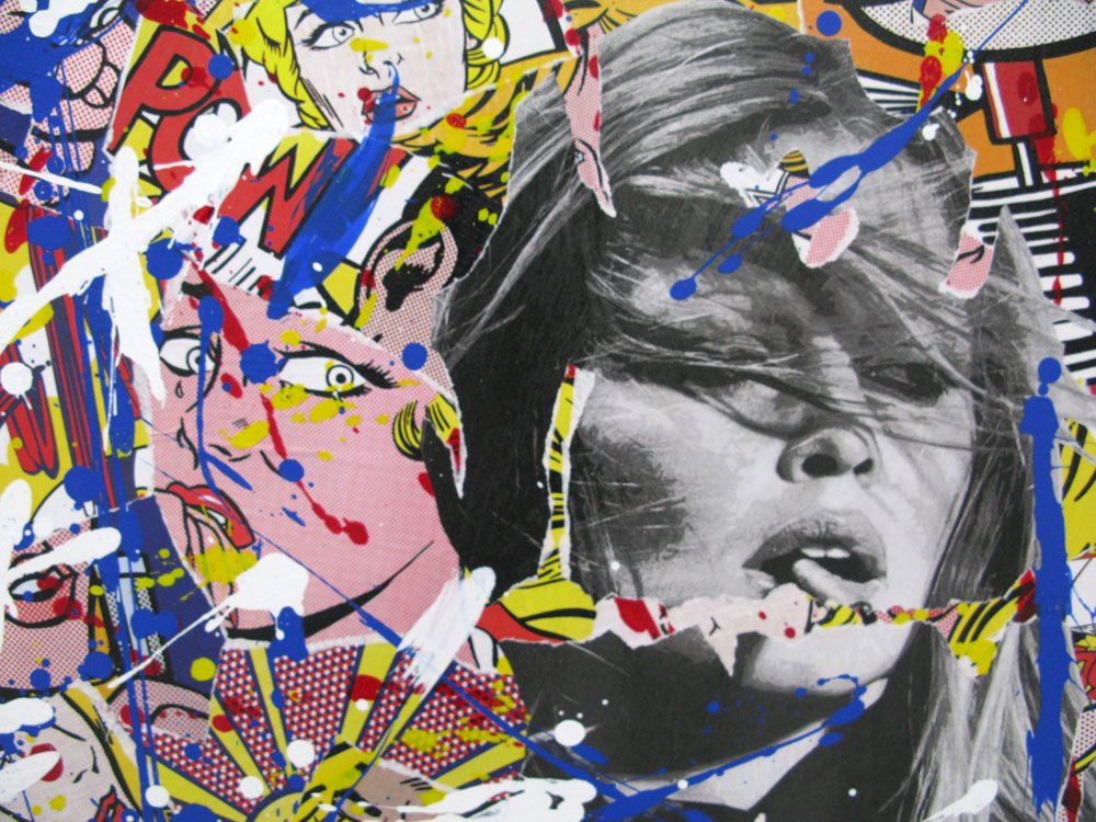 Tableau de RS ARTIST a pour titre BRIGITTE'S VISION style street pop art dim : RS ARTISTprix: