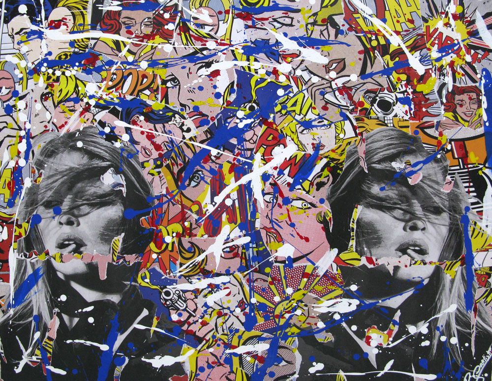 Tableau de RS ARTIST a pour titre BRIGITTE'S VISION style street pop art dim : RS ARTISTprix: