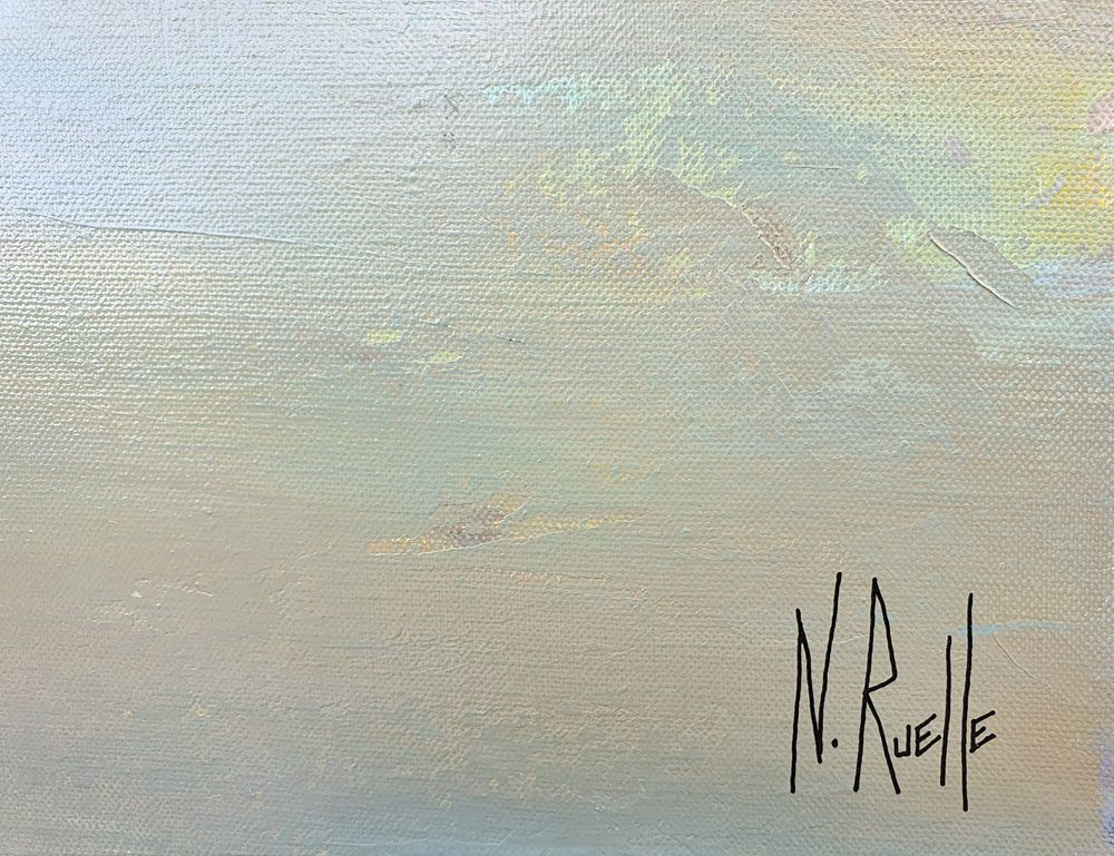 Tableau de RUELLE NICOLAS a pour titre HIDDEN PLACE style abstrait dim : RUELLE NICOLASprix:1000