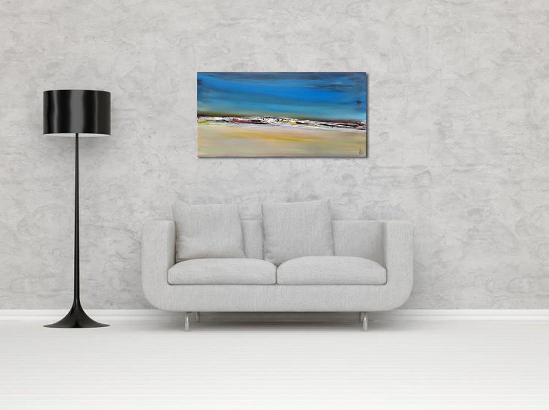 Tableau de RUELLE NICOLAS a pour titre WARM DAYS style abstrait dim : RUELLE NICOLASprix:800