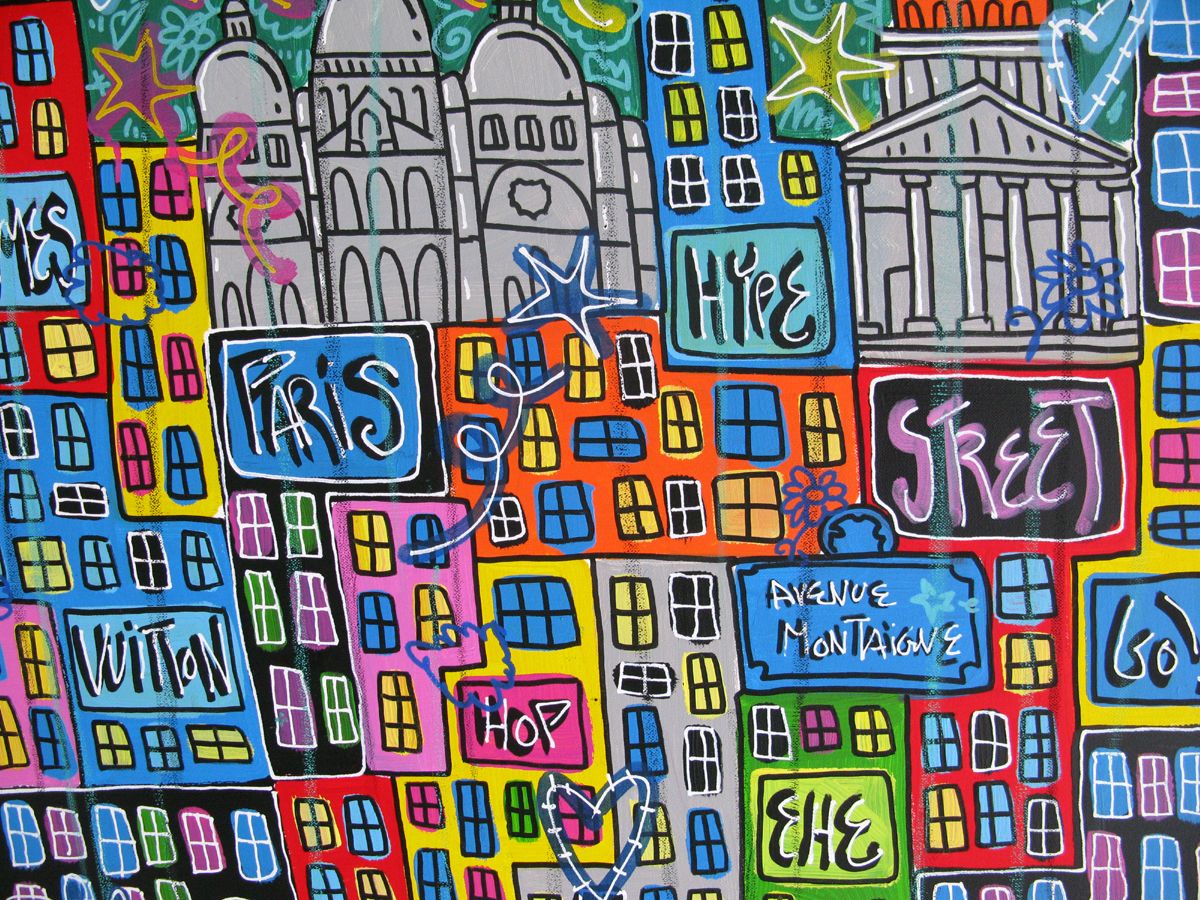 Tableau de RICO SAB a pour titre Radiate Positive Paris style street pop art, street art dim : RICO SABprix:1350