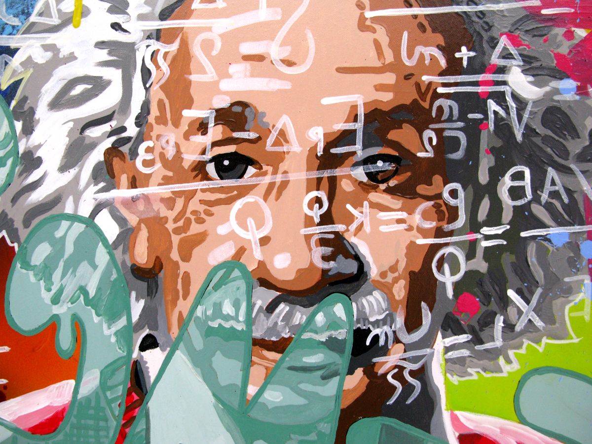 Tableau de Docteur Cobain a pour titre Relativité Chromatique style figuratif dim : Docteur Cobainprix:600