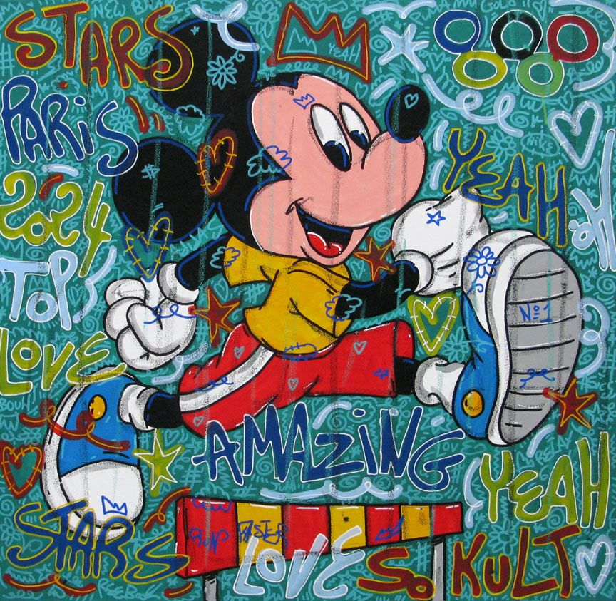 Tableau de RICO SAB a pour titre Amazing Paris 2024 style street pop art, street art dim : RICO SABprix:600