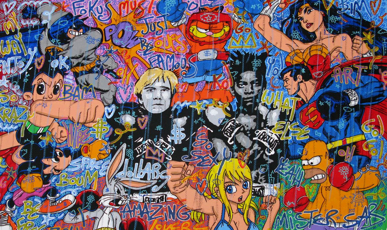 Tableau de RICO SAB a pour titre ANDY x JM BOXING CLUB style street pop art dim : RICO SABprix:2200