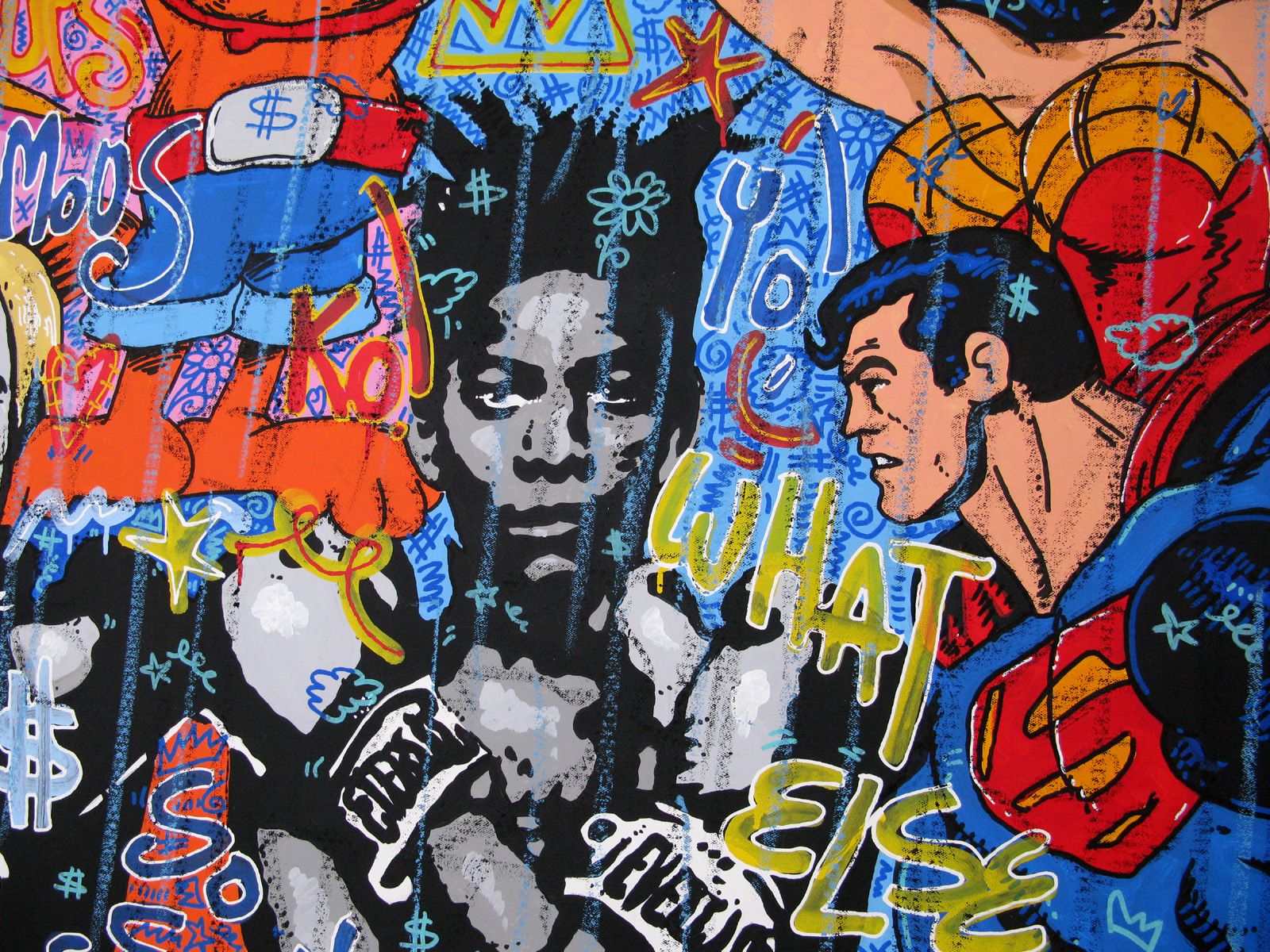 Tableau de RICO SAB a pour titre ANDY x JM BOXING CLUB style street pop art dim : RICO SABprix:2200