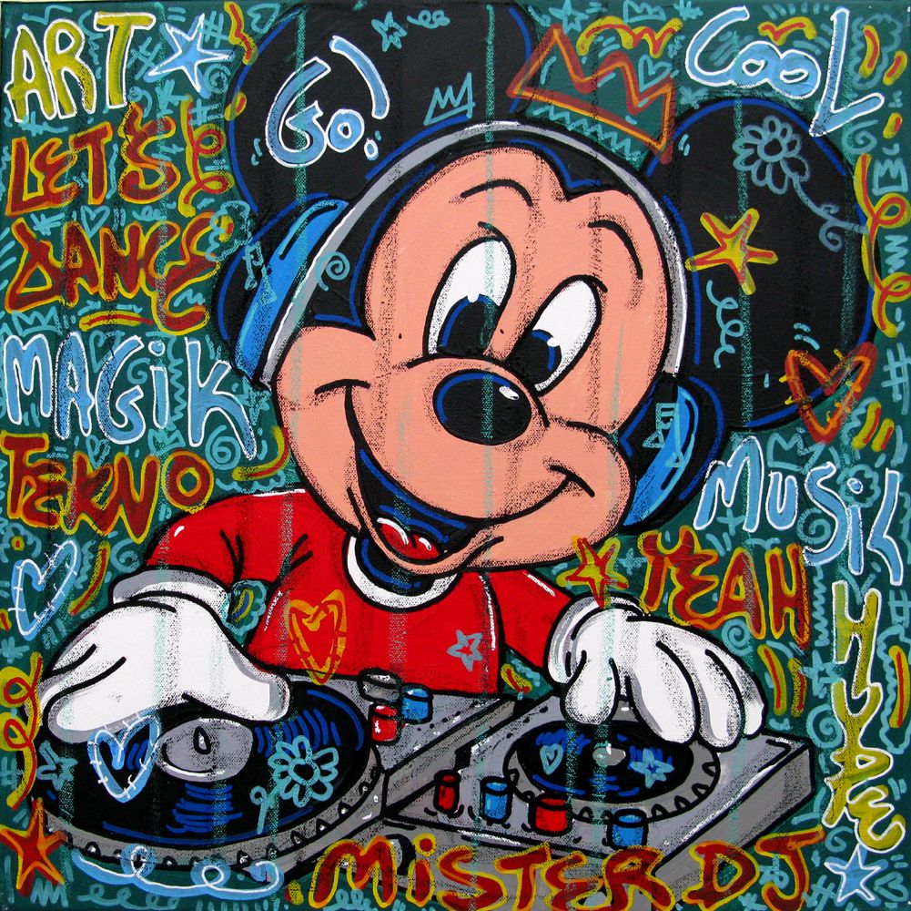 Tableau de RICO SAB a pour titre DJ MM style street pop art, street art dim : RICO SABprix:250