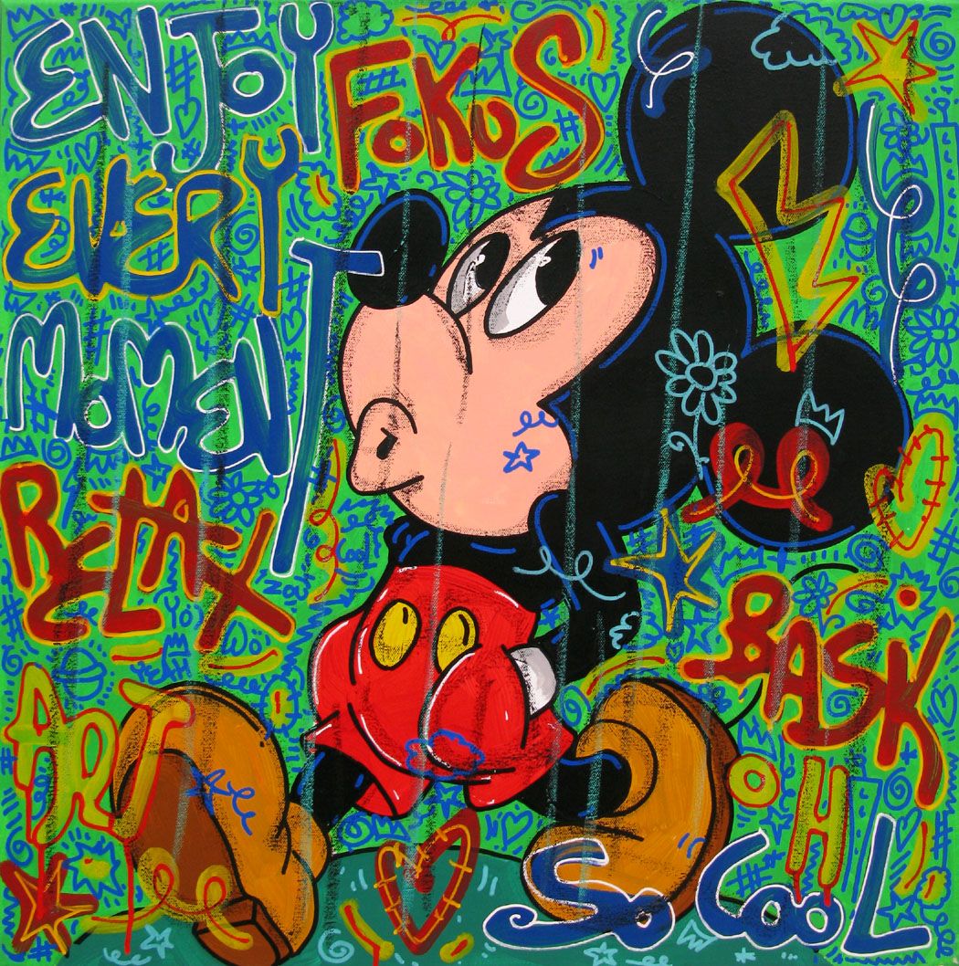 Tableau de RICO SAB a pour titre Enjoy every moment style street pop art, street art dim : RICO SABprix:320