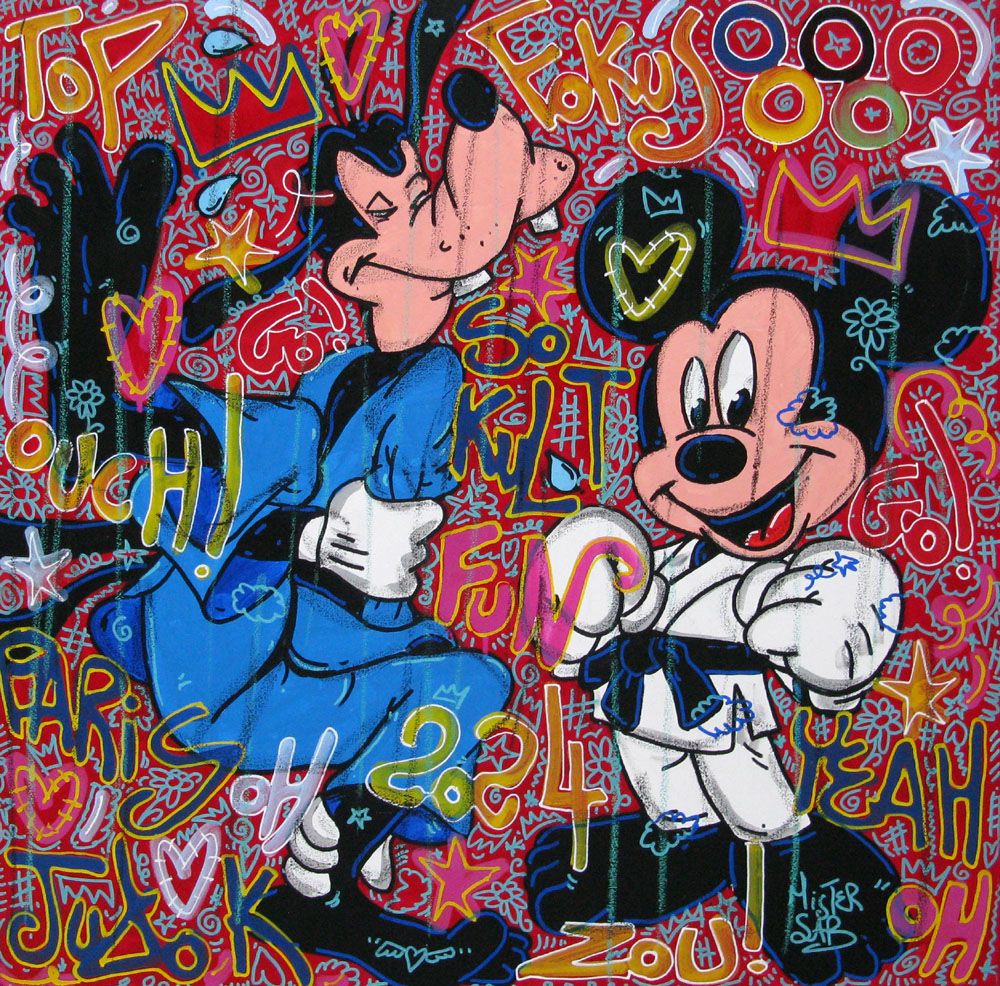 Tableau de RICO SAB a pour titre Judo-k style street pop art, street art dim : RICO SABprix:600