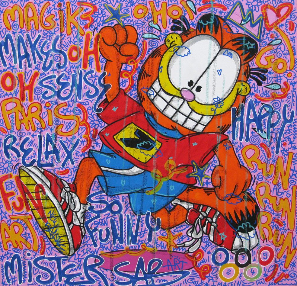 Tableau de RICO SAB a pour titre Magik make sense style street pop art, street art dim : RICO SABprix:600