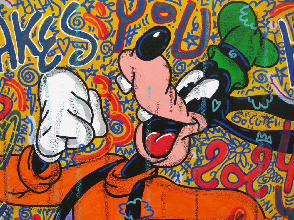 Tableau de RICO SAB a pour titre Makes you happy style street pop art, street art dim : RICO SABprix:600