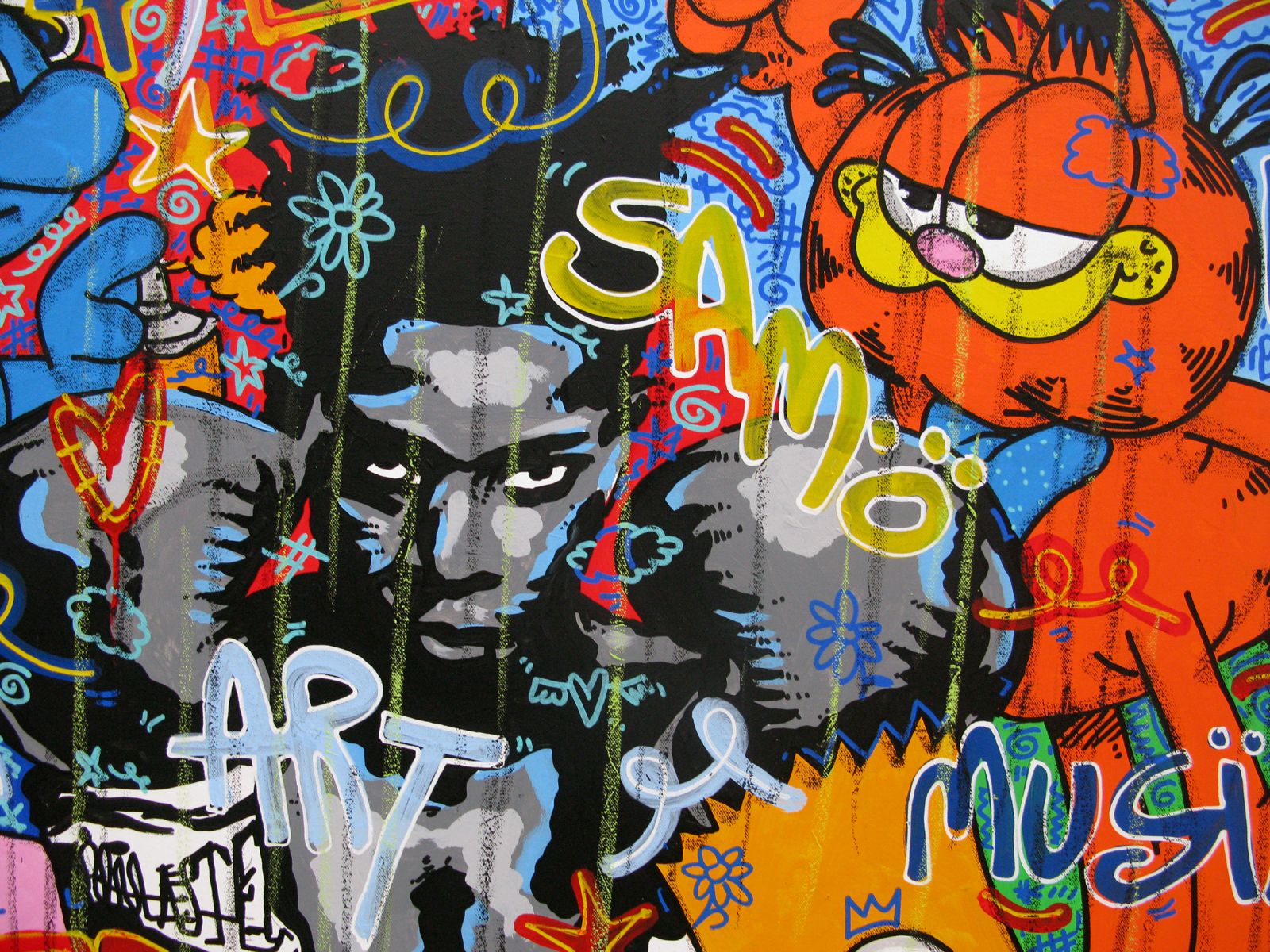 Tableau de RICO SAB a pour titre Hey Sam style street pop art, street art dim : RICO SABprix:950