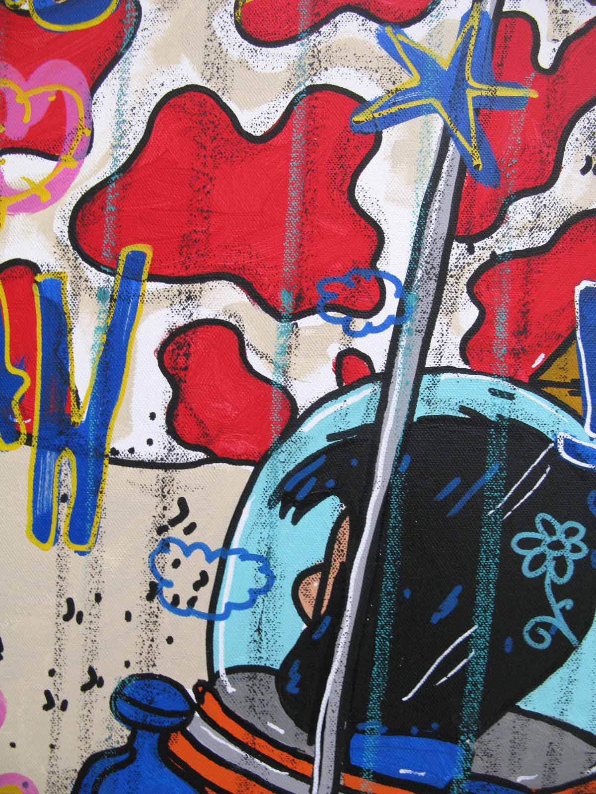Tableau de RICO SAB a pour titre NEVER STOP style street pop art dim : RICO SABprix:1350