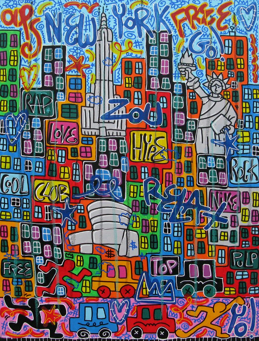 Tableau de RICO SAB a pour titre New York yeah style street pop art, street art dim : RICO SABprix:650