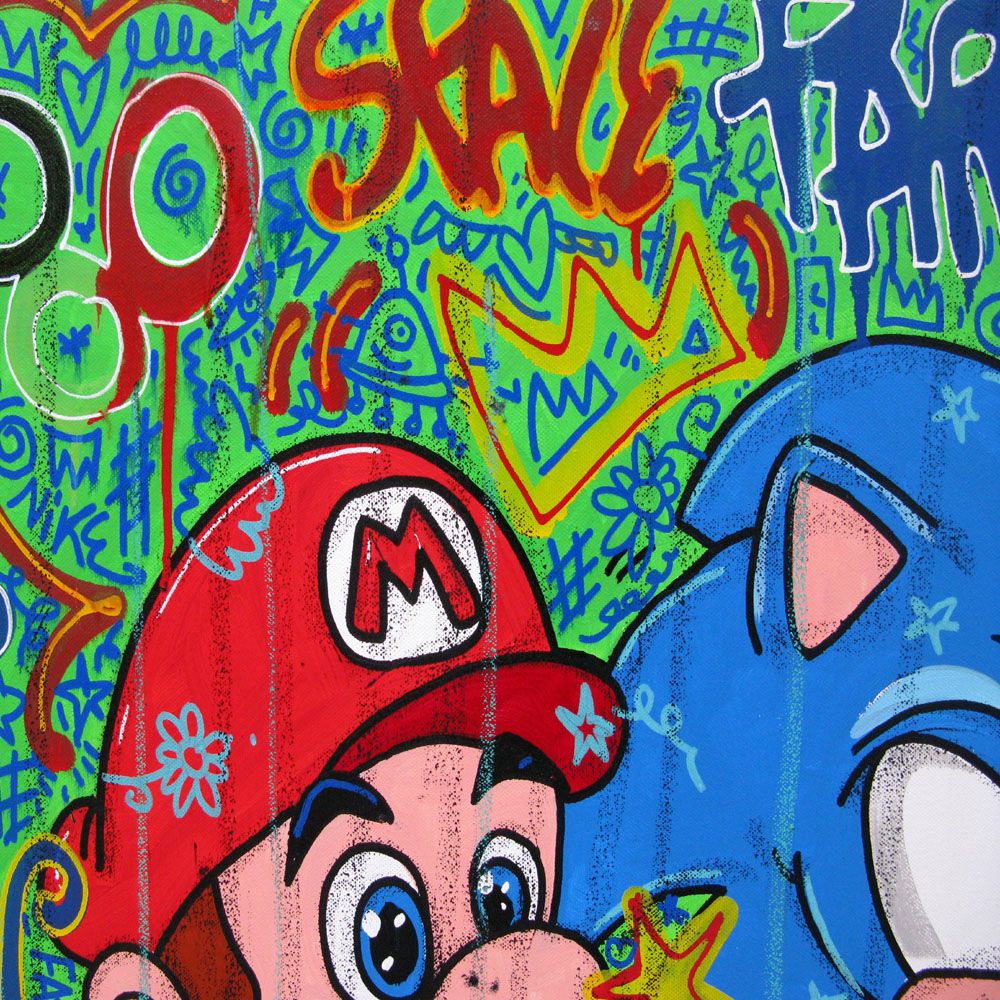 Tableau de RICO SAB a pour titre Space Paris 2024 style street pop art, street art dim : RICO SABprix:600