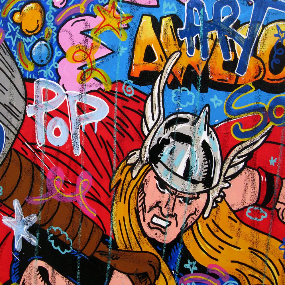 Tableau de RICO SAB a pour titre Thor style street pop art, street art dim : RICO SABprix:950