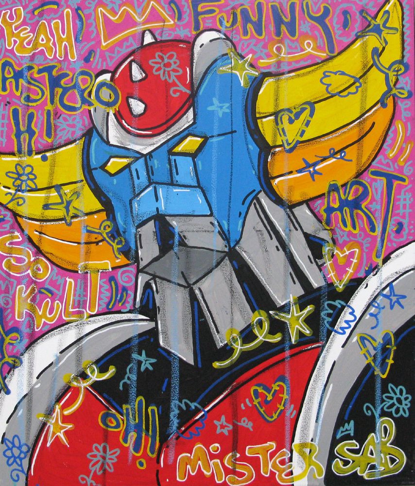 Tableau de RICO SAB a pour titre Astero H style street pop art, street art dim : RICO SABprix:290