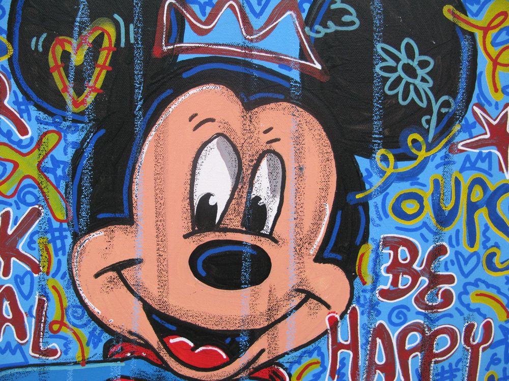 Tableau de RICO SAB a pour titre Hey super mickey style street pop art, street art dim : RICO SABprix:290