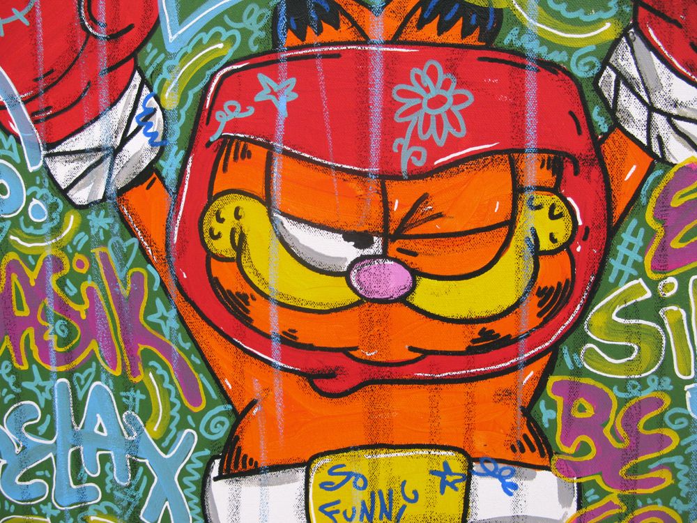 Tableau de RICO SAB a pour titre KO style street pop art, street art dim : RICO SABprix:950