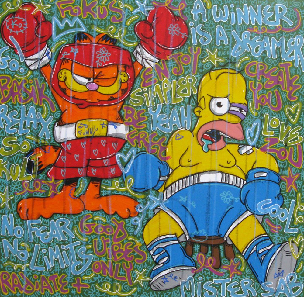 Tableau de RICO SAB a pour titre KO style street pop art, street art dim : RICO SABprix:950