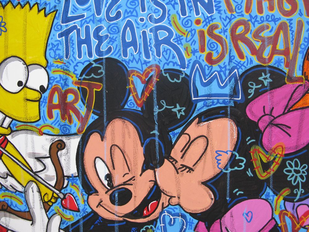 Tableau de RICO SAB a pour titre Love is in the air style street pop art, street art dim : RICO SABprix:950