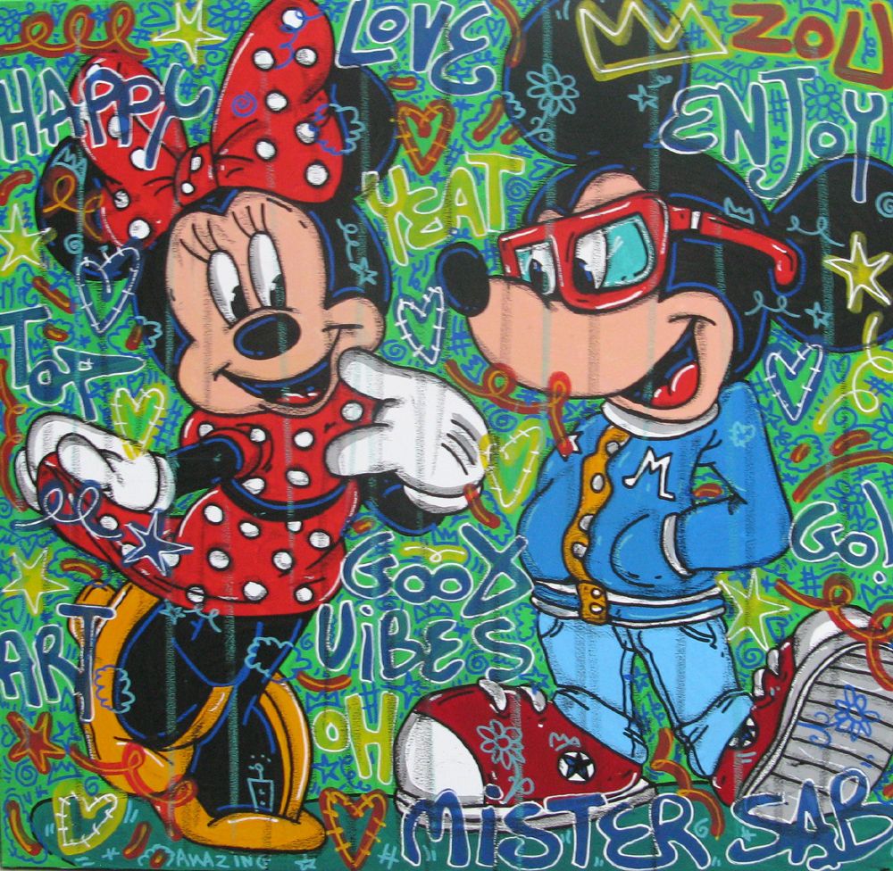 Tableau de RICO SAB a pour titre Love yeah style street pop art, street art dim : RICO SABprix:600