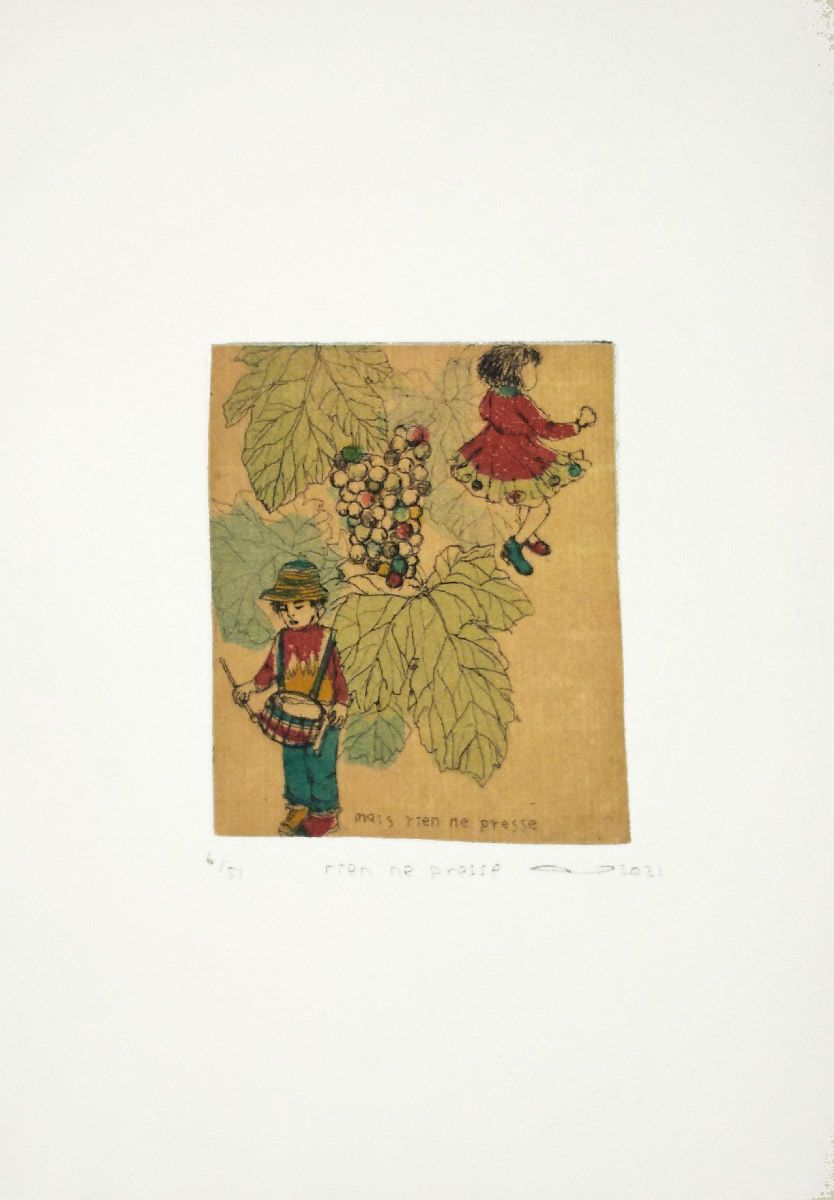 Editions d'art de ATSUKO ISHII a pour titre Rien ne presse style figuratif dim : ATSUKO ISHIIprix:40