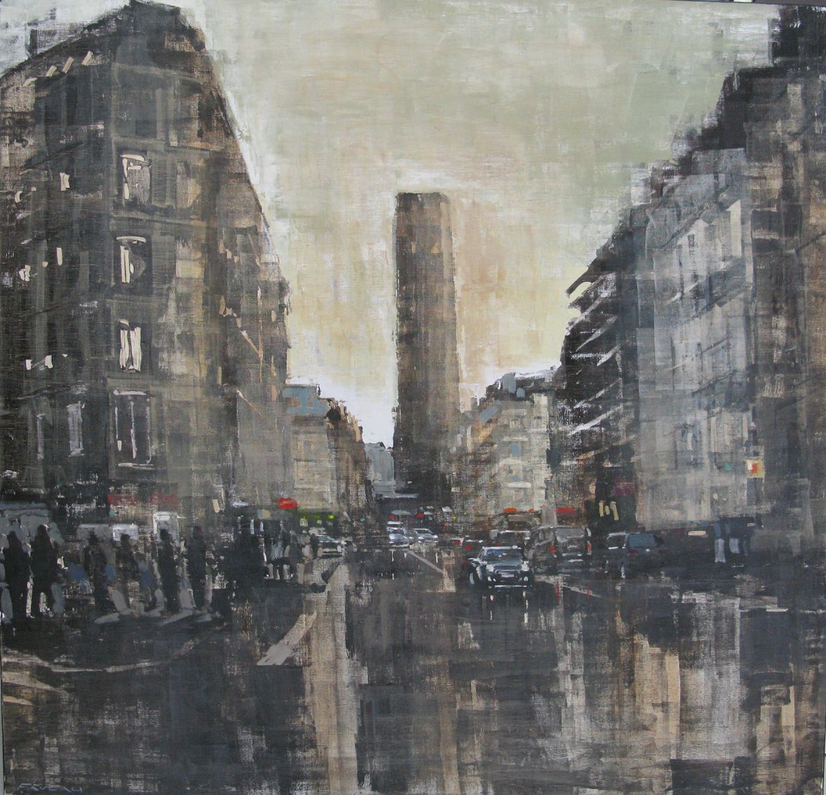 Tableau de ADRIEN FAVEAU a pour titre Rue de Rennes style figuratif, graphique dim : ADRIEN FAVEAUprix:3200