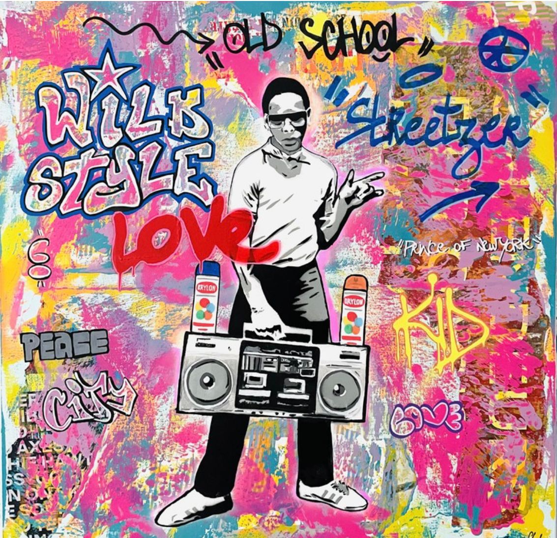 Tableau de SARA CHELOU a pour titre Wild Style style street pop art, street art dim : SARA CHELOUprix:1100