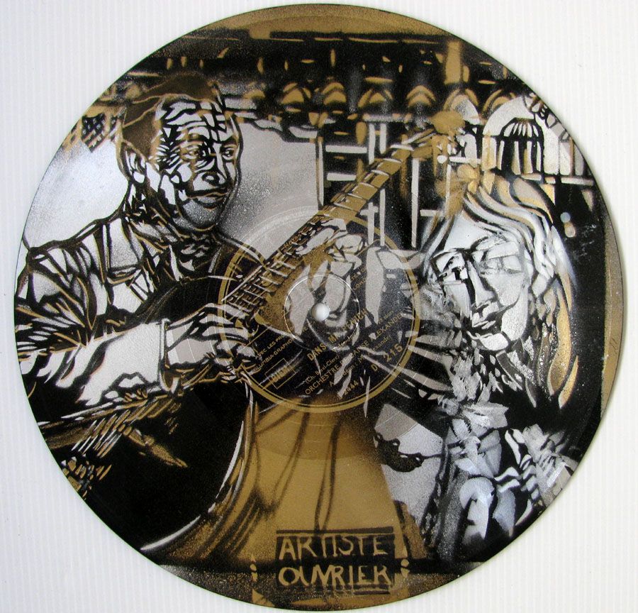 Sculpture de ARTISTE OUVRIER a pour titre DJANGO REINHARDT style figuratif dim : ARTISTE OUVRIERprix: