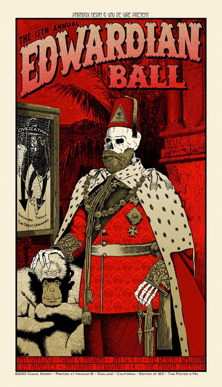 Editions d'art de CHUCK SPERRY a pour titre EDWARDIAN BALL (SINGE) style figuratif dim : CHUCK SPERRYprix:100