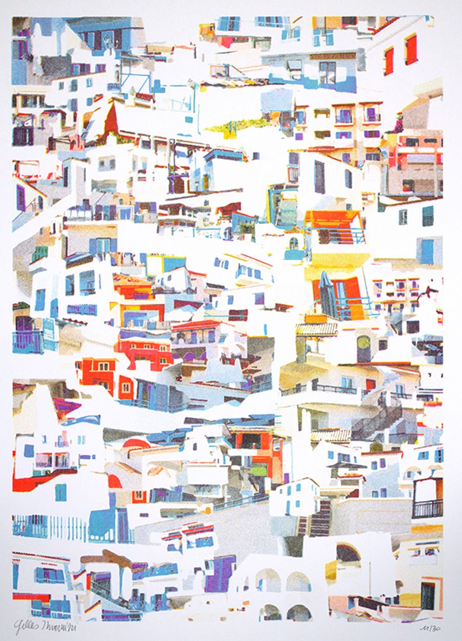 Editions d'art de GILLES INVERNIZZI a pour titre ANGISTRI (GRECE) style figuratif, graphique dim : GILLES INVERNIZZIprix:50