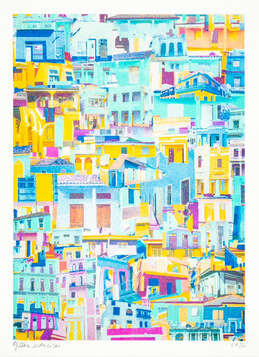 Editions d'art de GILLES INVERNIZZI a pour titre CUBA style figuratif, graphique dim : GILLES INVERNIZZIprix:50