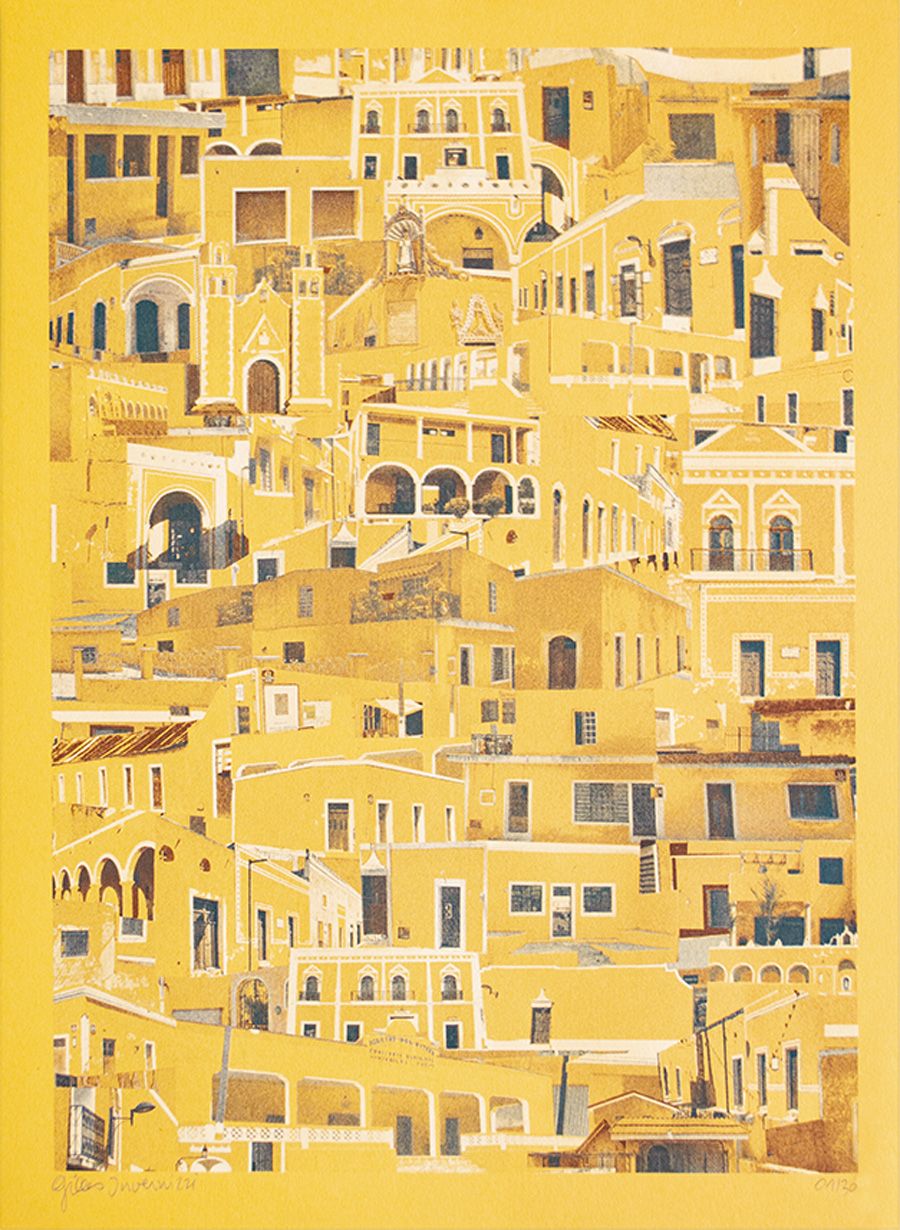 Editions d'art de GILLES INVERNIZZI a pour titre IZAMAL (MEXIQUE) style abstrait dim : GILLES INVERNIZZIprix: