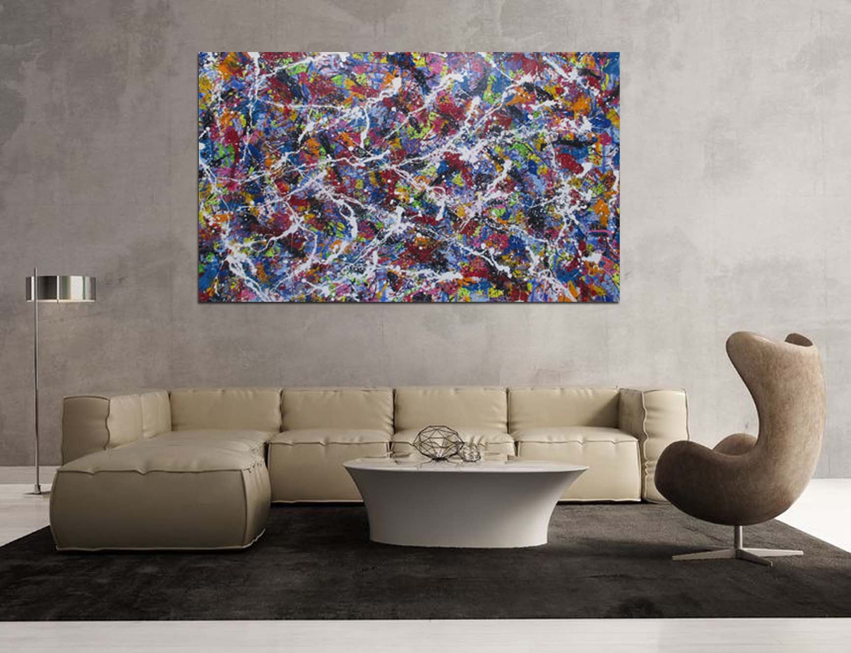 Tableau de STEPHANE RIME a pour titre NONAME CENTRE B20 style abstrait dim : STEPHANE RIMEprix:1200