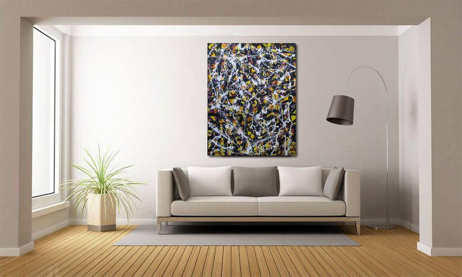 Tableau de STEPHANE RIME a pour titre NONAME LES COMPLEMENTAIRES EN OR style abstrait dim : STEPHANE RIMEprix:
