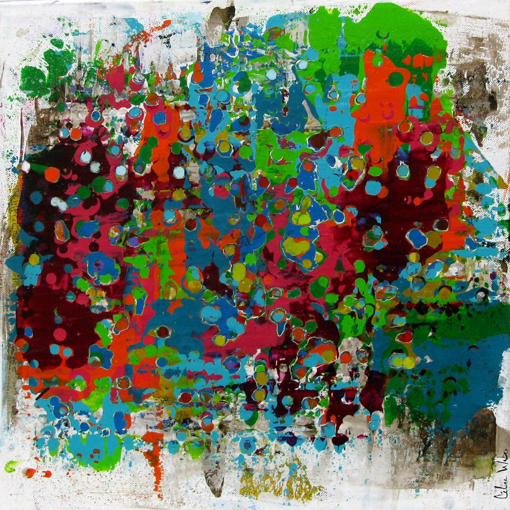 Tableau de CELINE WEBER a pour titre STONE CONFETTIS 2 style abstrait dim : CELINE WEBERprix:290
