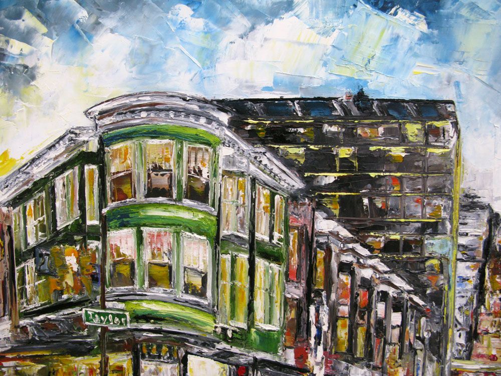 Tableau de PHIL a pour titre San Fransisco style figuratif dim : PHILprix:700
