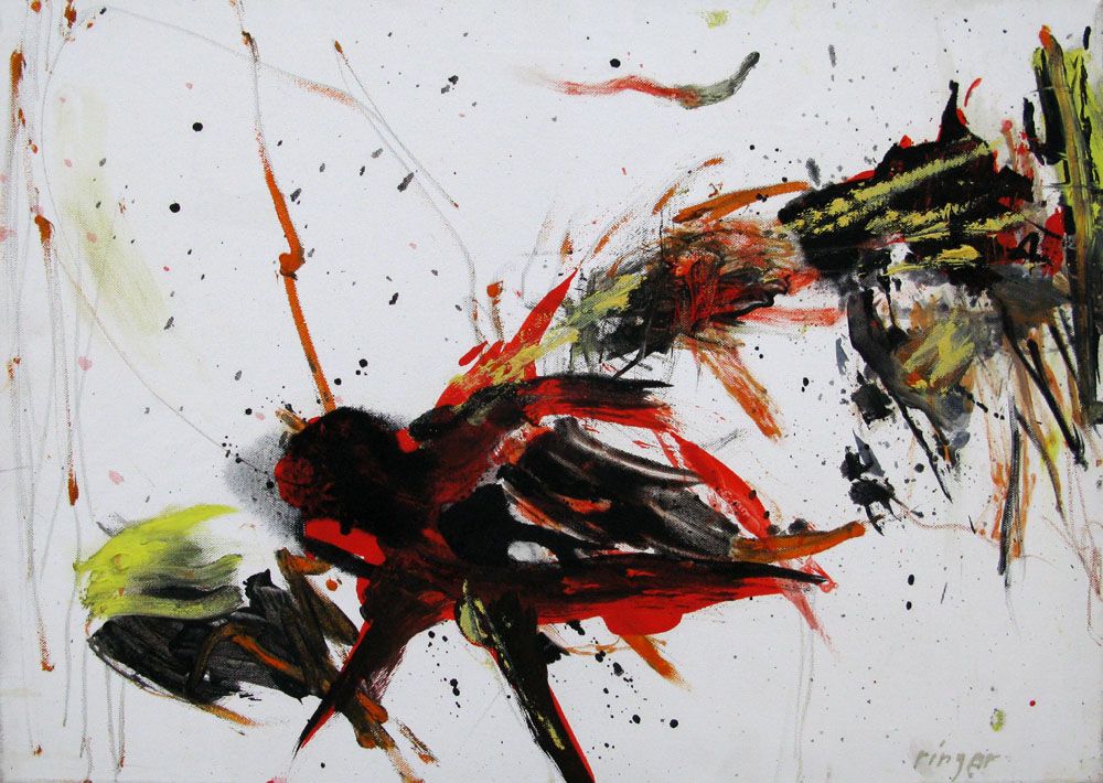 Tableau de RINGER HERVE a pour titre SANS TITRE style abstrait dim : RINGER HERVEprix:300
