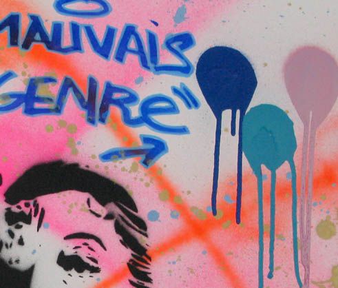 Dessin de SARA CHELOU a pour titre Mauvais genre style street pop art, street art dim : SARA CHELOUprix:280