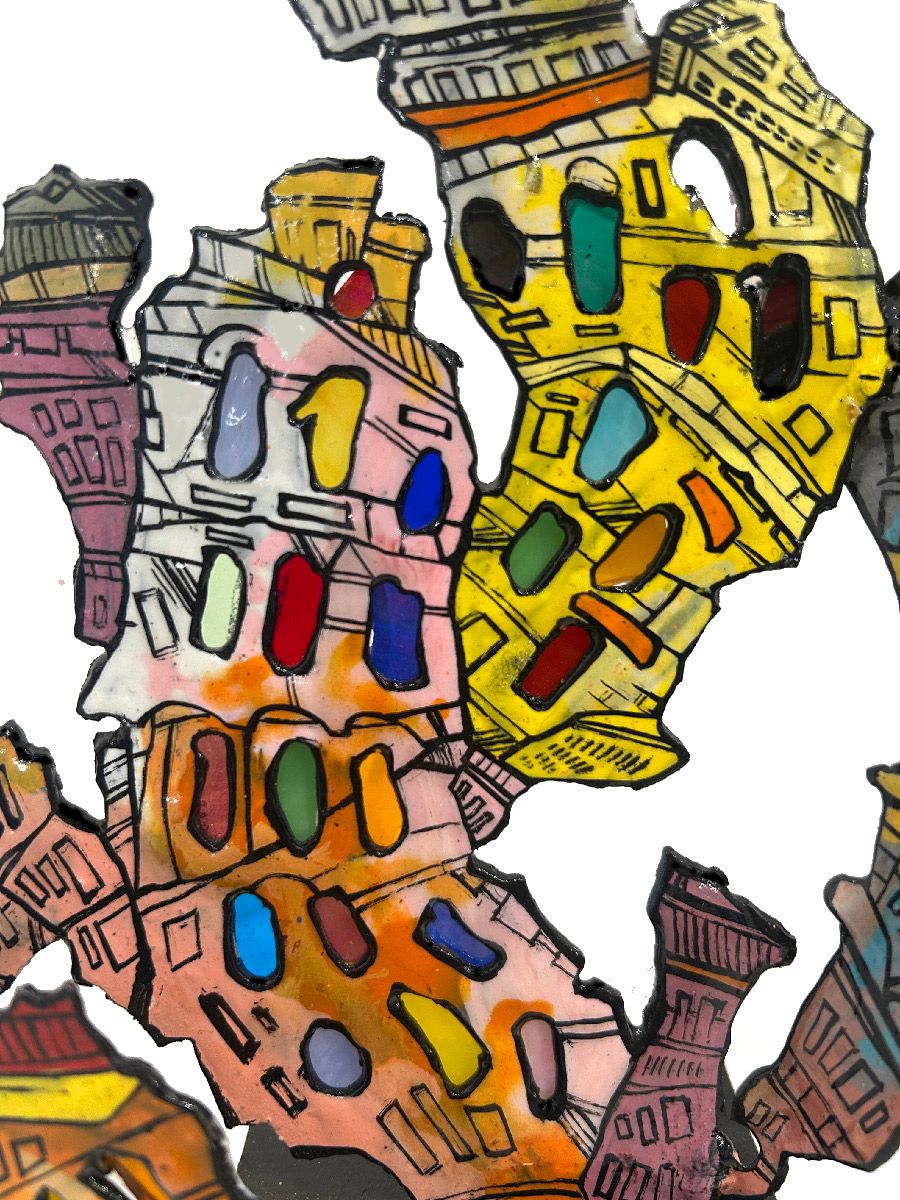 Sculpture de EMER a pour titre City style graphique dim : EMERprix:140