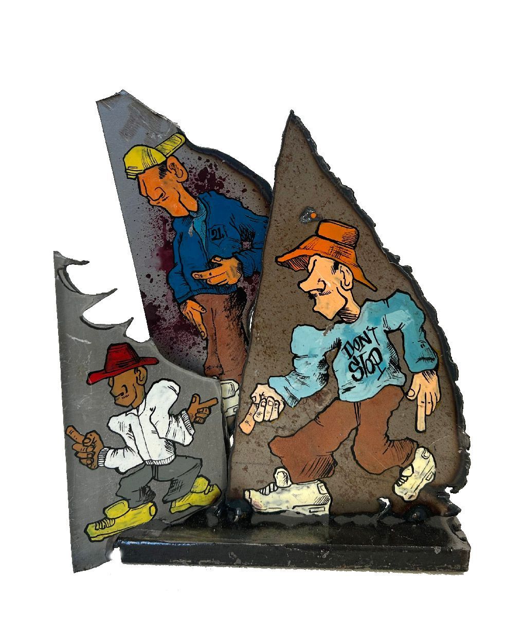 Sculpture de EMER a pour titre Don't stop style graphique dim : EMERprix:140