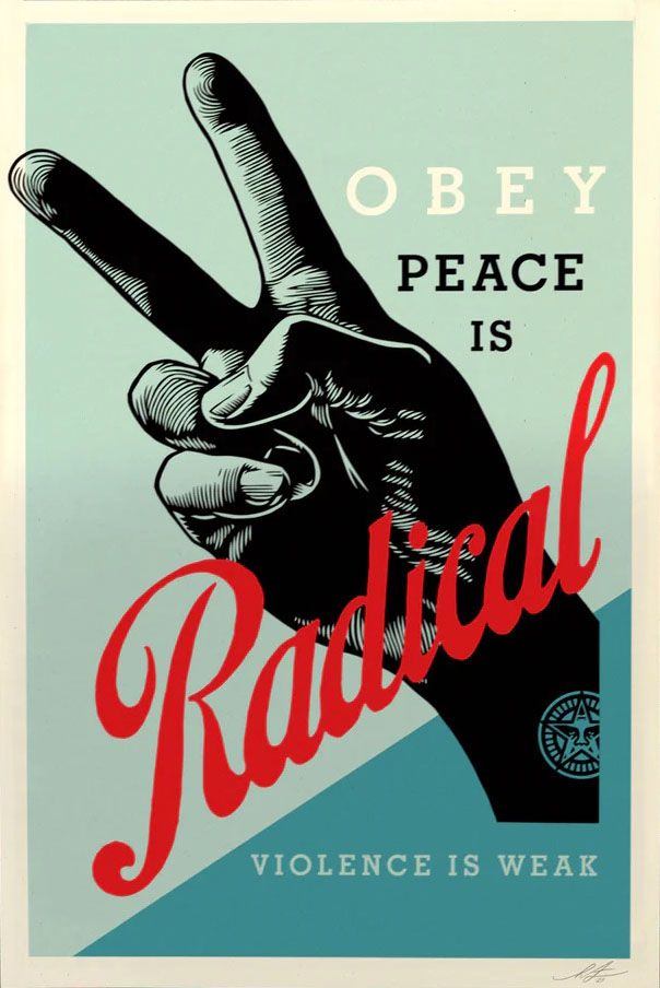 Editions d'art de OBEY : SHEPARD FAIREY a pour titre Radical Peace style street pop art, graphique dim : OBEY : SHEPARD FAIREY prix:100
