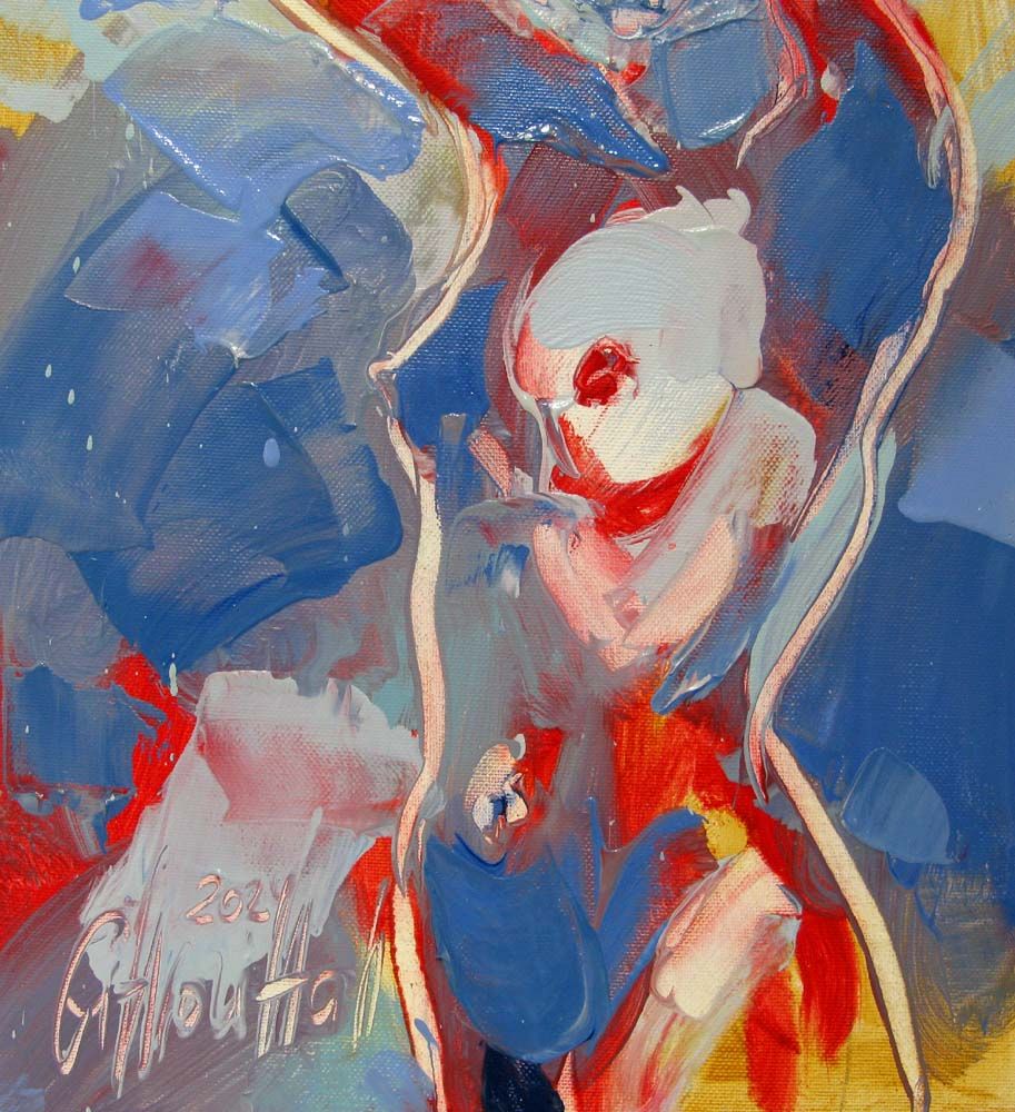 Tableau de OLENA SINIUHINA a pour titre Silhouette d'une fille style figuratif dim : OLENA SINIUHINAprix:170