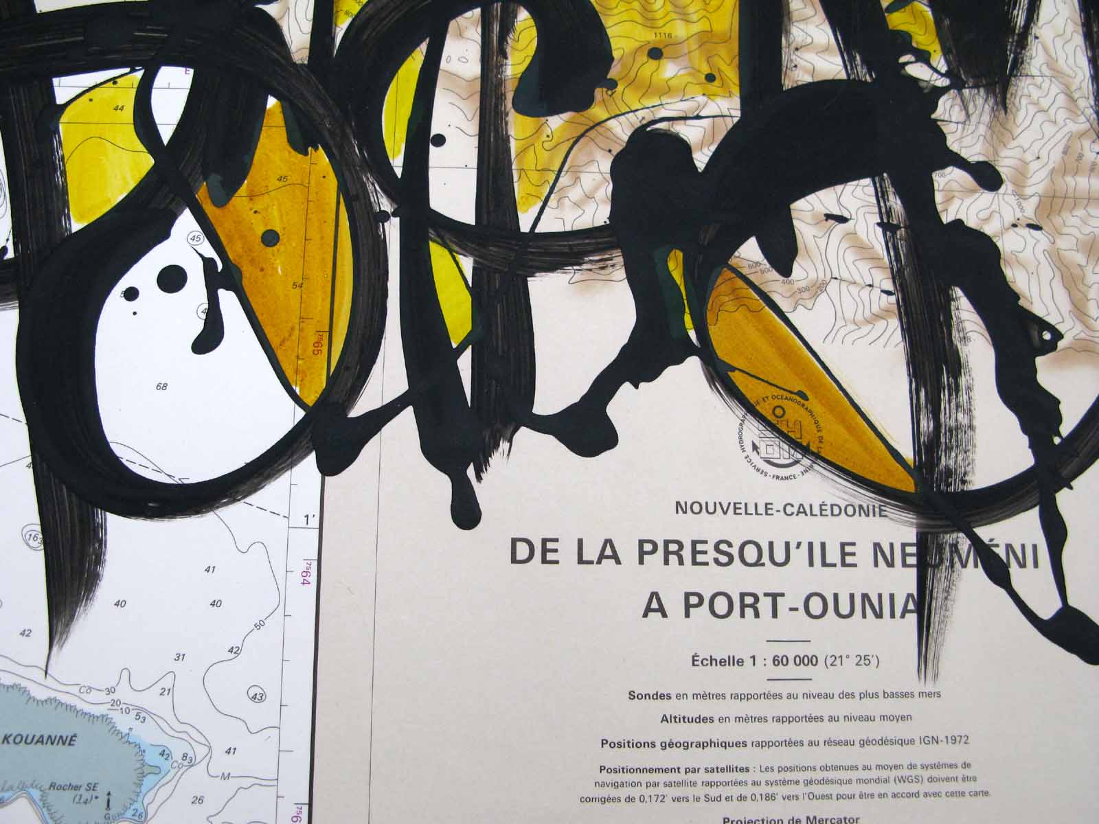 Dessin de STEPHANE RIME a pour titre Noname carte marine B65 style abstrait dim : STEPHANE RIMEprix:180