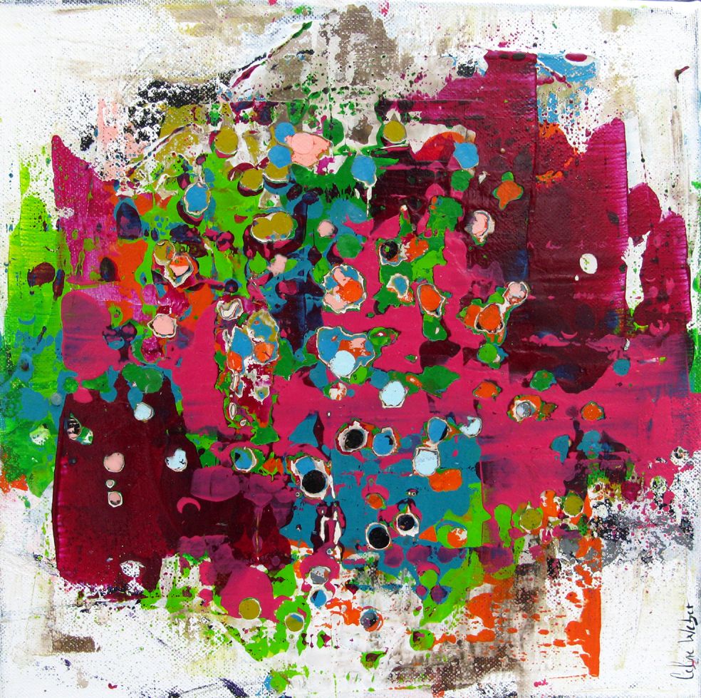 Tableau de CELINE WEBER a pour titre Stone Kunzite 2 style abstrait dim : CELINE WEBERprix:200