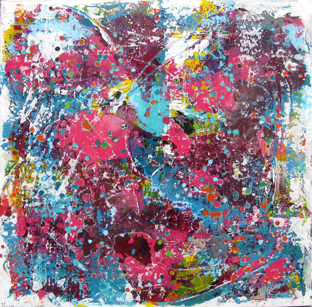 Tableau de CELINE WEBER a pour titre Stone Lumière et vertige style abstrait dim : CELINE WEBERprix:950
