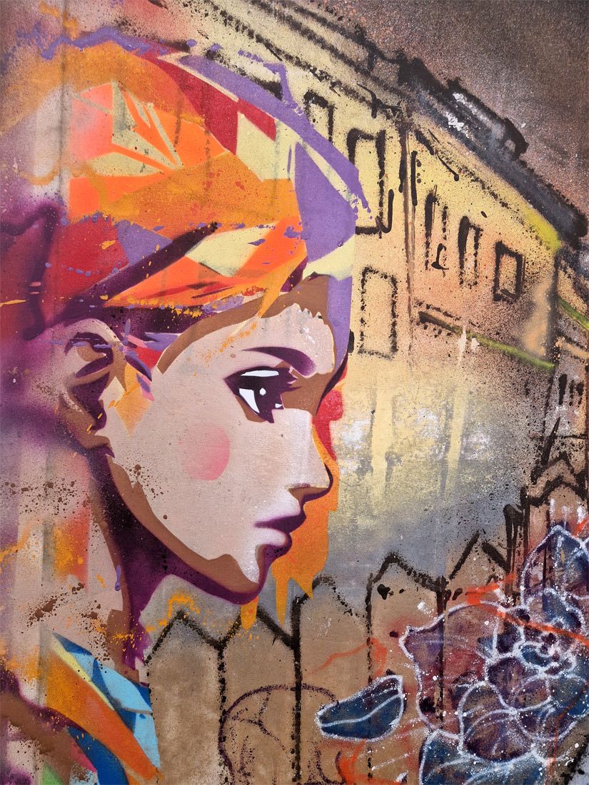 Tableau de Craig & Emer a pour titre Au bout de la rue style street art dim : Craig & Emerprix:650