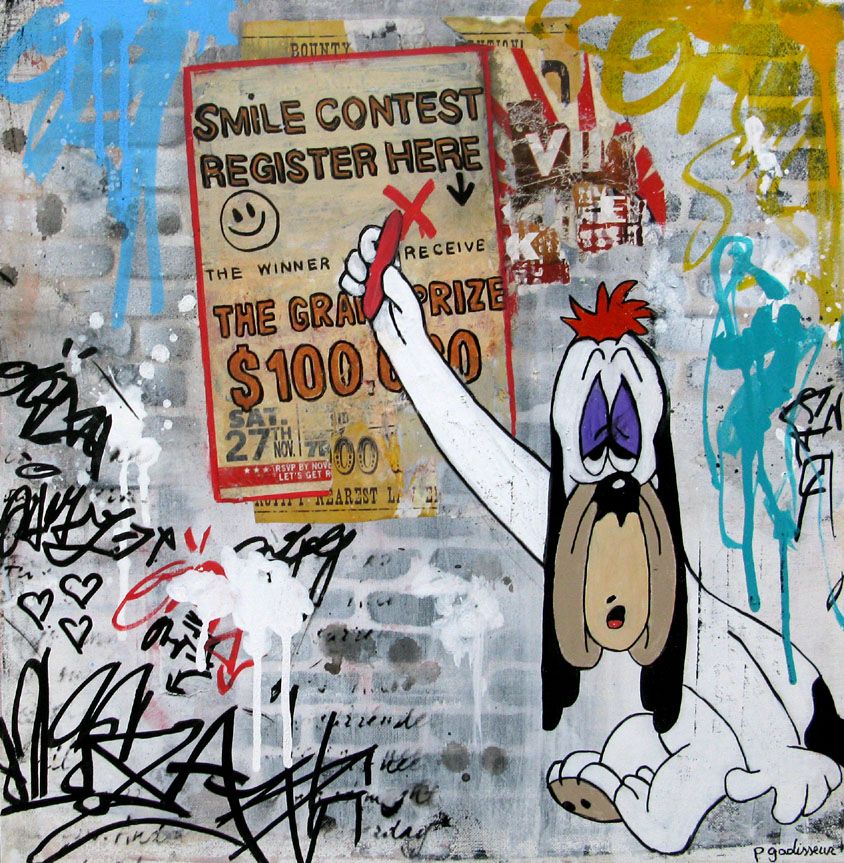 Tableau de PATRICIA GADISSEUR a pour titre Smile contest style street pop art, graffiti dim : PATRICIA GADISSEURprix:320